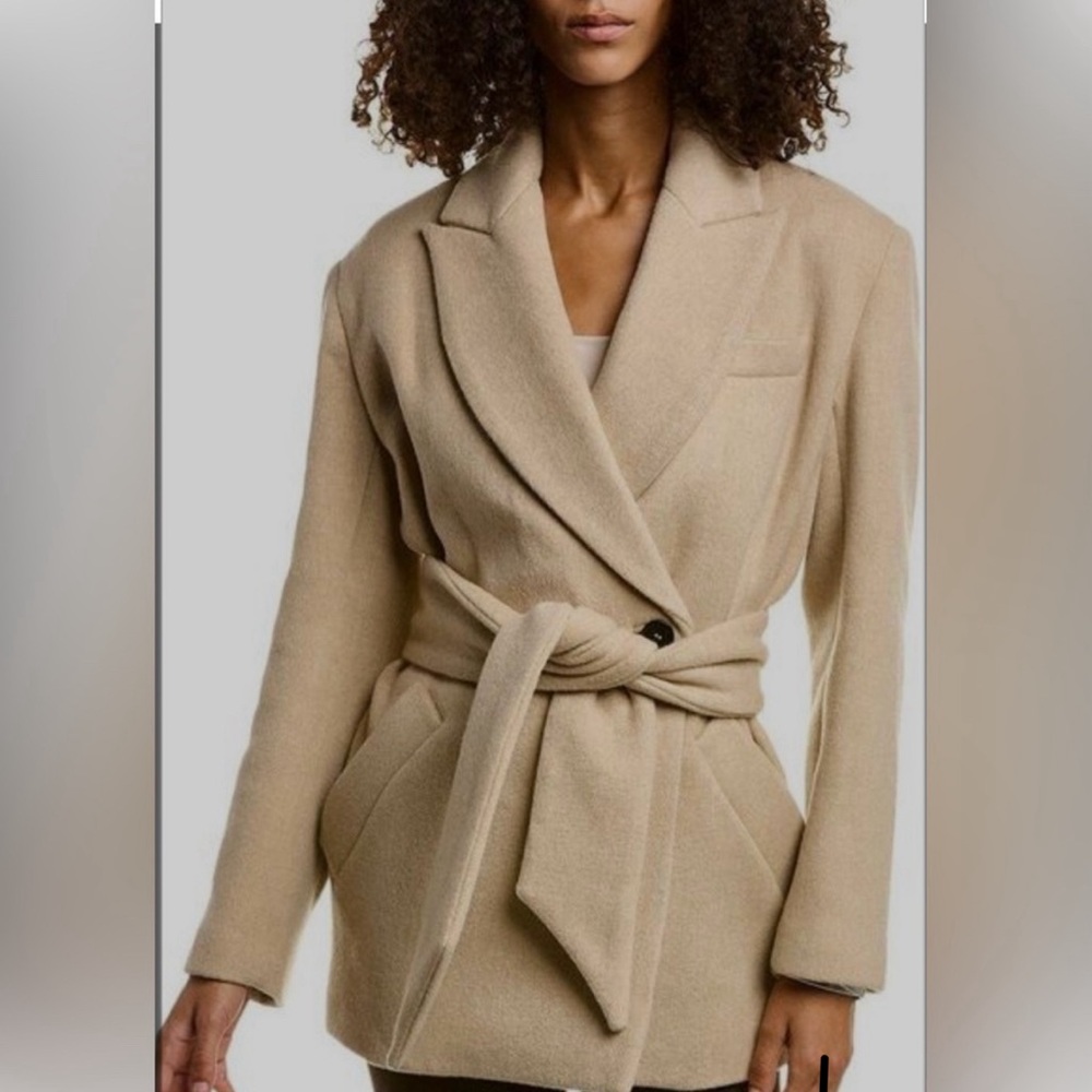 NWT IRO wool wrapped coat in Tan